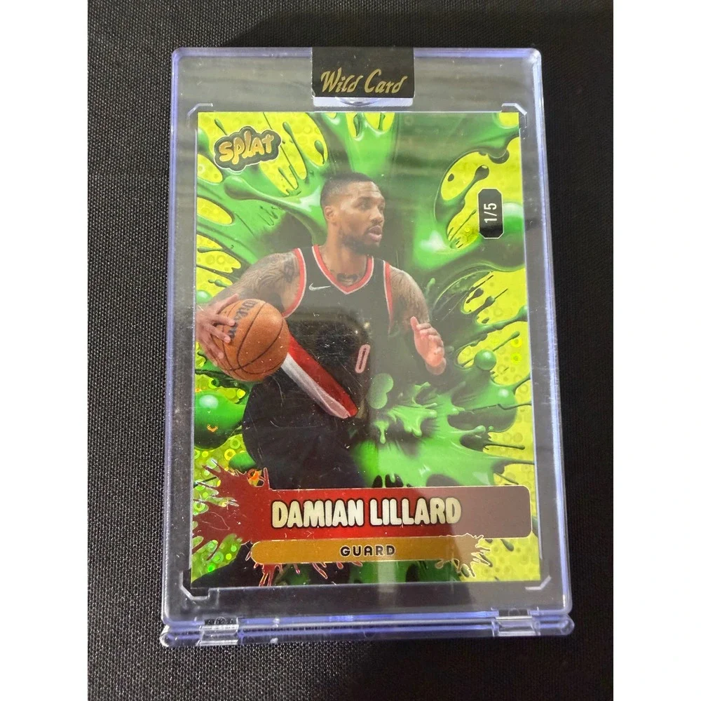 Wild Card Damian Lillard Splat Card Standard Green‎ Excellent 1/5 Rare Parallel